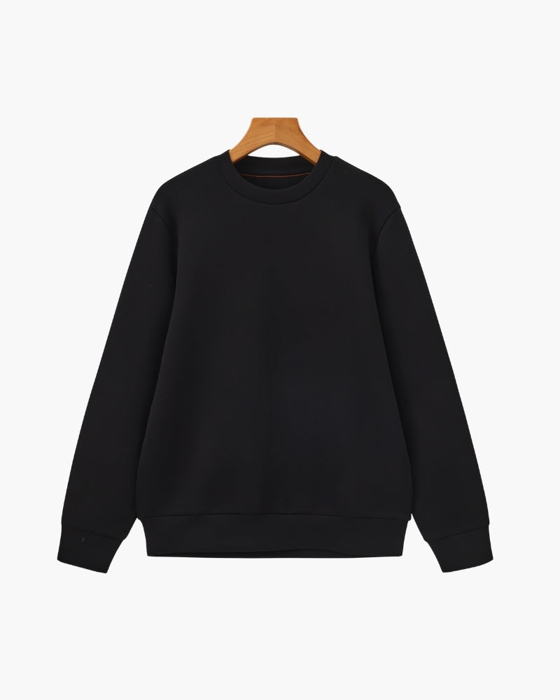 Classic Modal Blend Crewneck Sweatshirt - Old Money