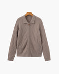 Heritage Diamond Knit Zip Cardigan - Old Money